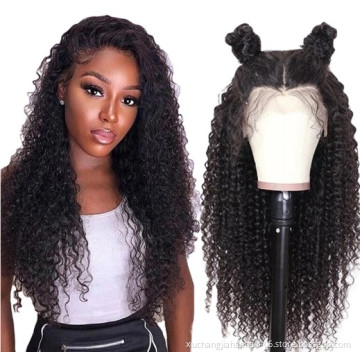 Wholesale NO tangle free natural glueless curly afro wigs for black women with baby hair 200% kinky human hair wig